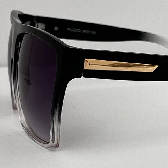 ALDO Oversized Square Oversized Aviator Gradient Sunglasses Black 2 Clear Frames - Picture 2 of 6